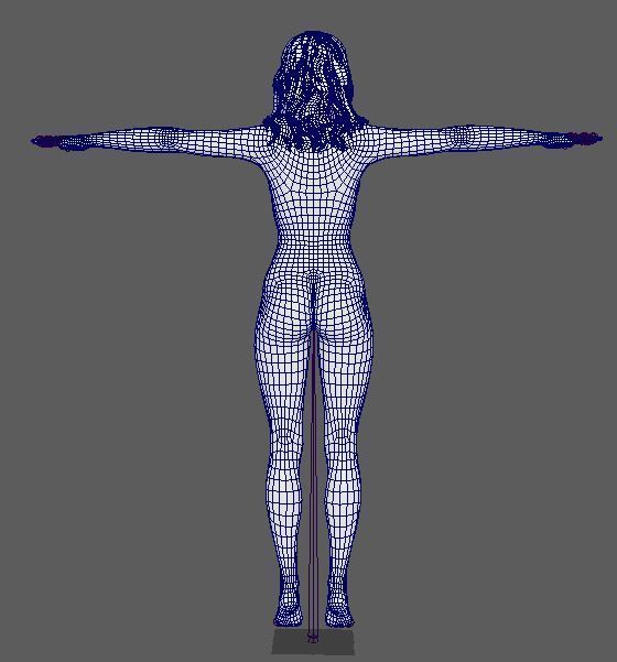 Kate Winslet Character  Low-poly 3D model_26