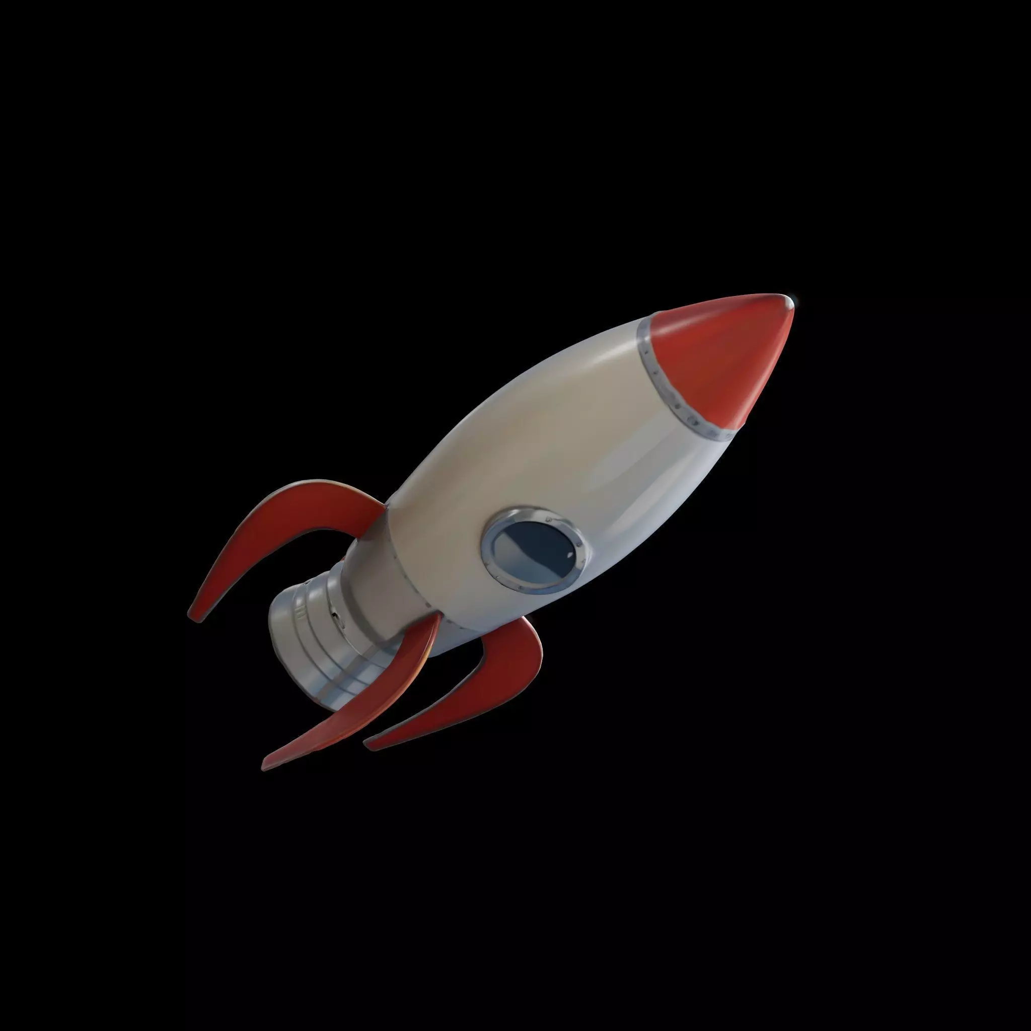 cartoon rocket 3d model 3D model_0