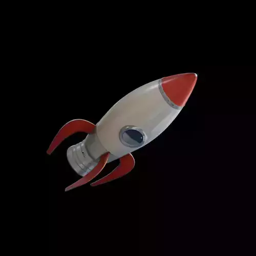 cartoon rocket 3d model