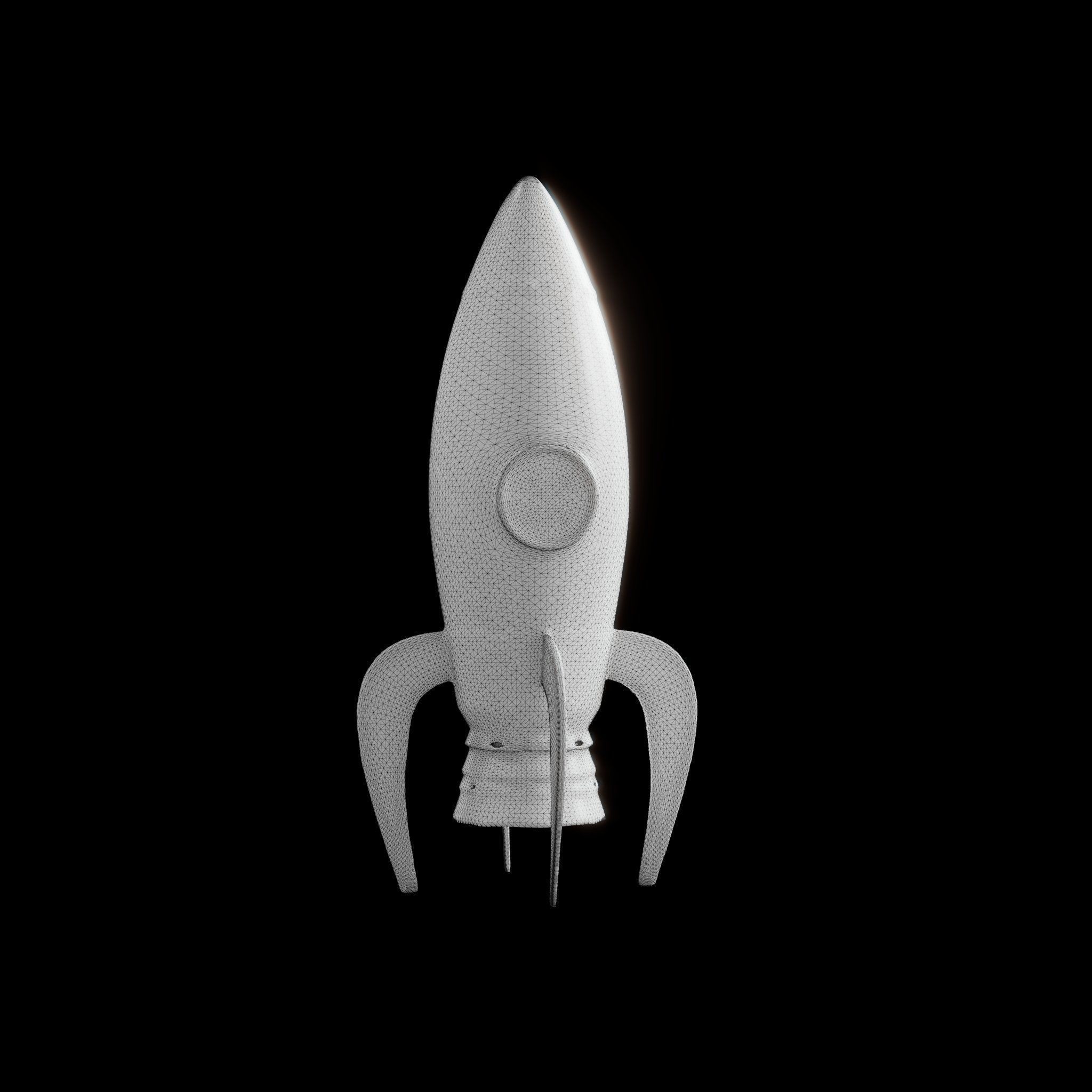 cartoon rocket 3d model 3D model_3