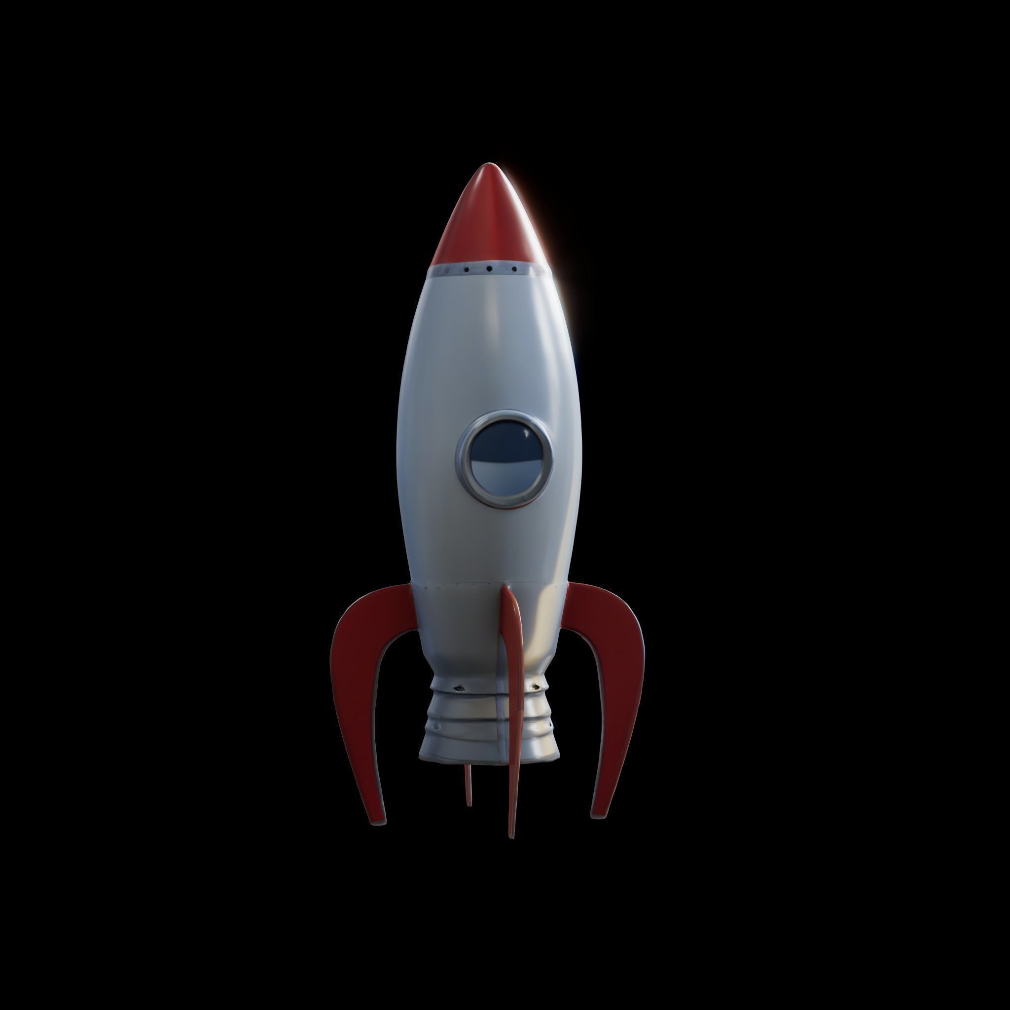 cartoon rocket 3d model 3D model_2