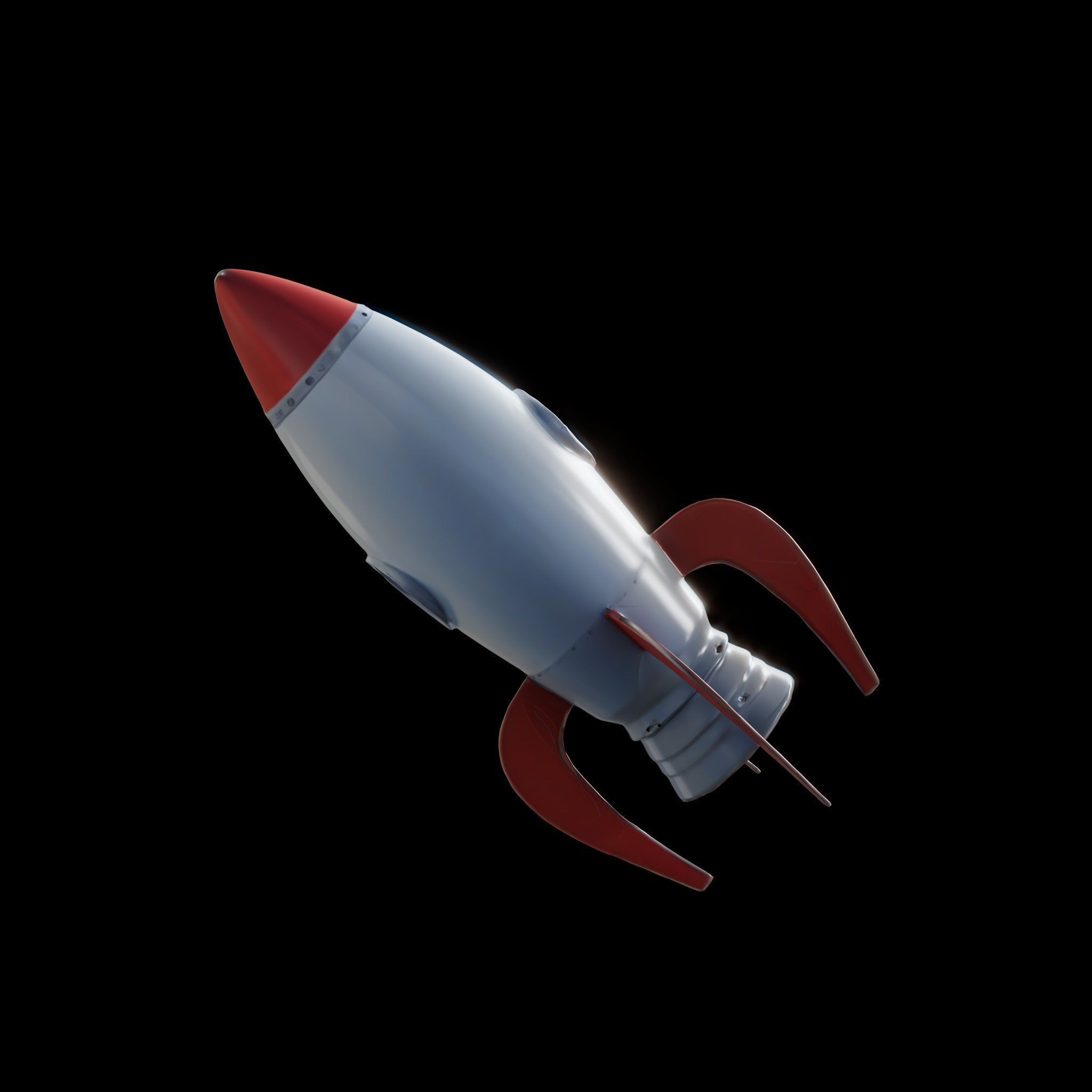 cartoon rocket 3d model 3D model_1