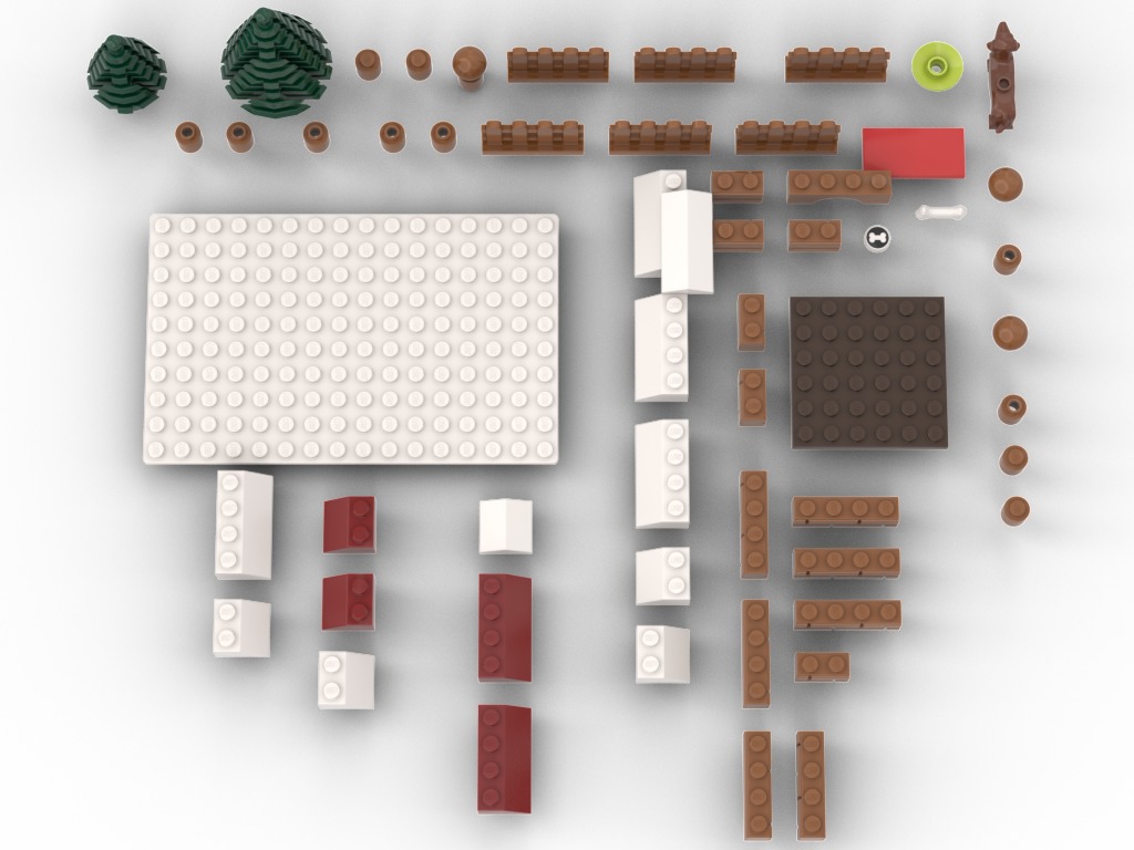 PixelBricks3D - Lego Winter Dog House  3D print model_3