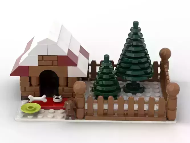 PixelBricks3D - Lego Winter Dog House  3D print model