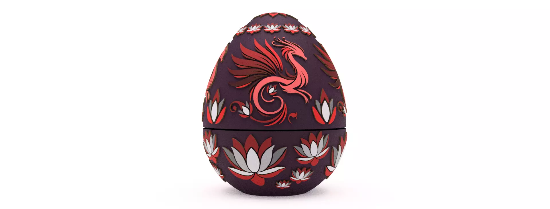 Fire Lily Dragon Egg Embossed and Debossed 3D print model_0