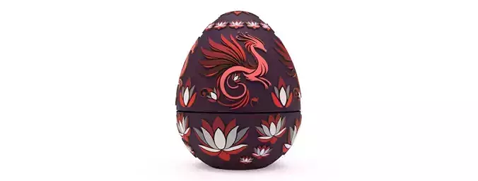 Fire Lily Dragon Egg Embossed and Debossed