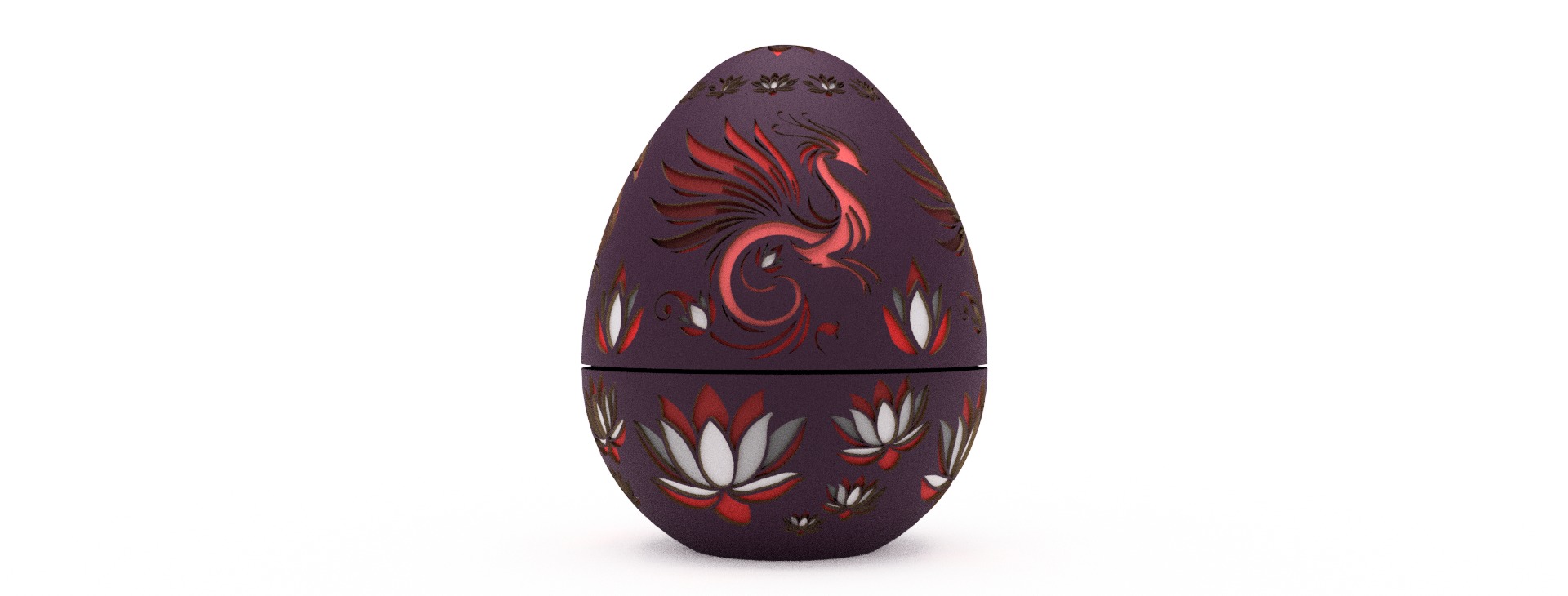 Fire Lily Dragon Egg Embossed and Debossed 3D print model_1