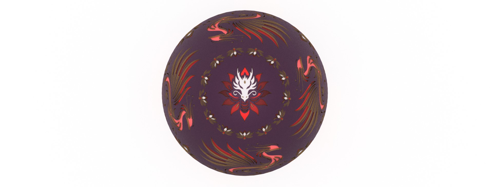 Fire Lily Dragon Egg Embossed and Debossed 3D print model_3