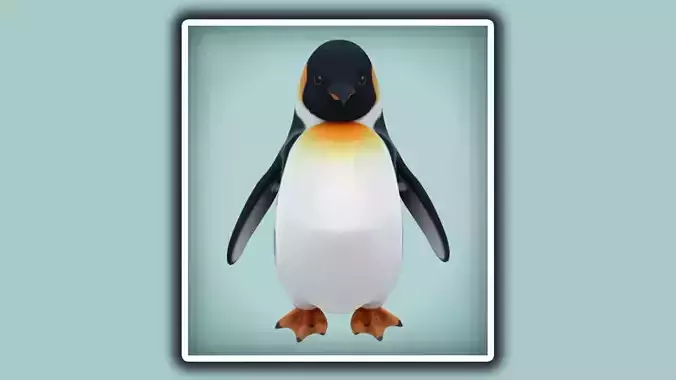 Standing cartoon penguin 3d modeling