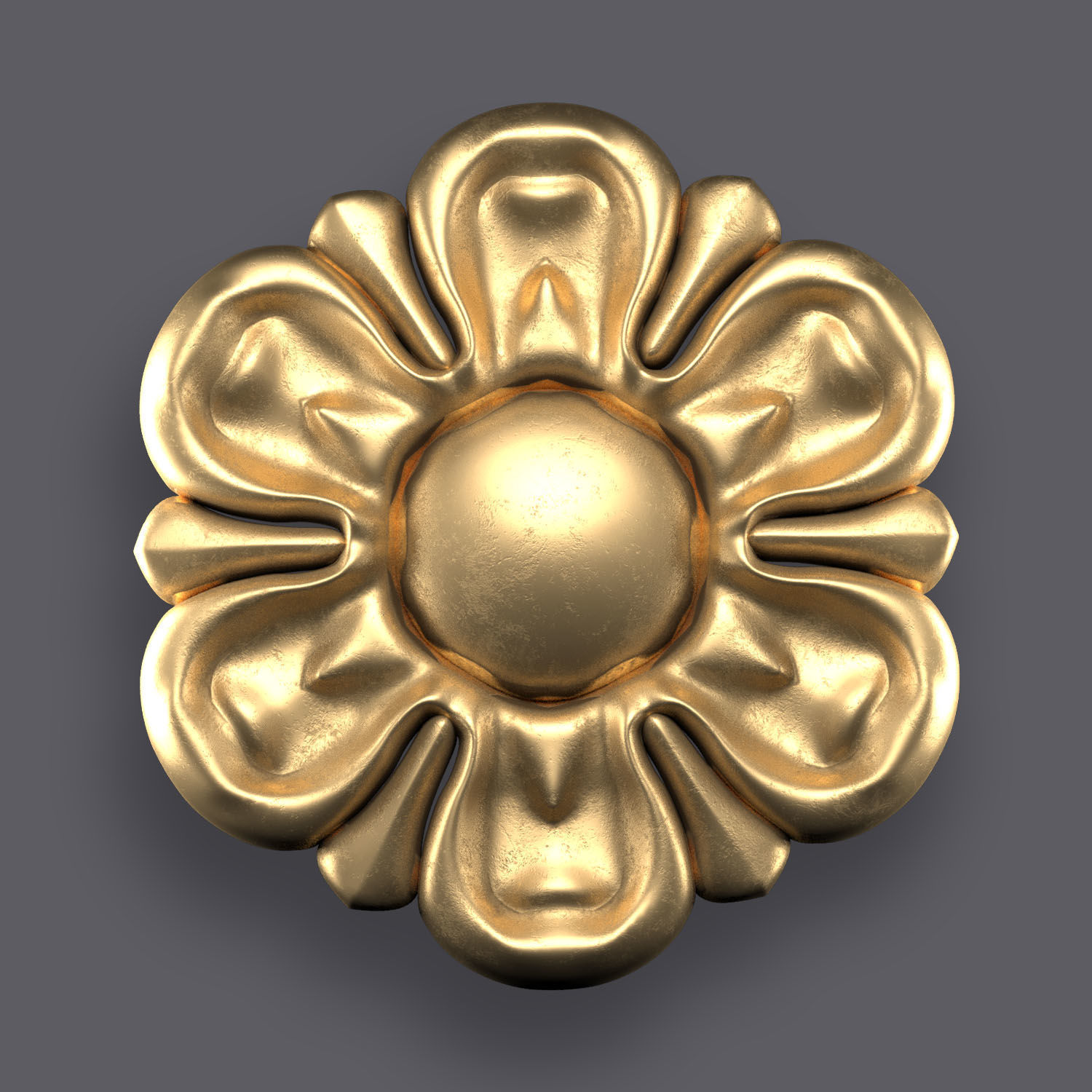 5 Flowers Ornamental Pack 7 3D model_4