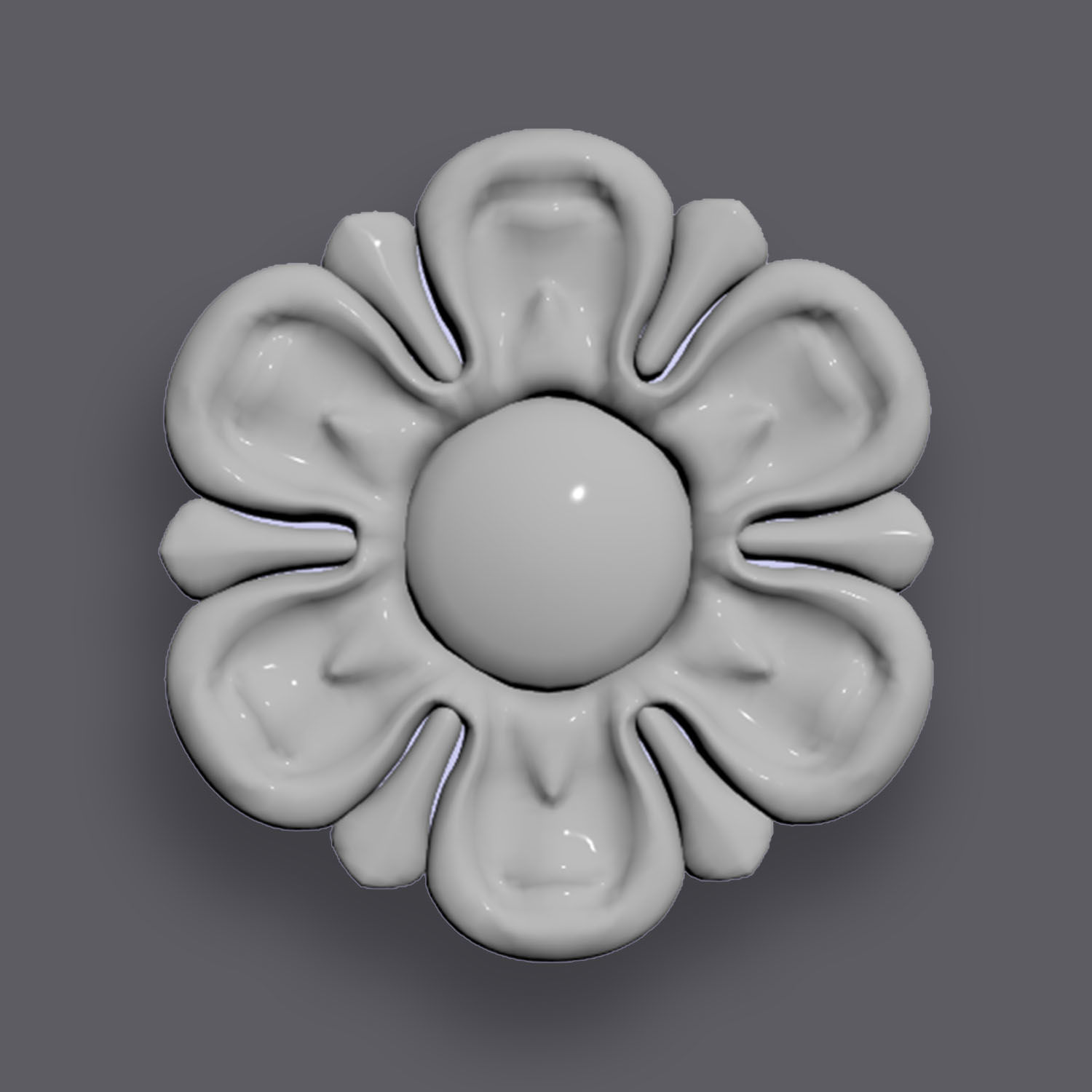 5 Flowers Ornamental Pack 7 3D model_10