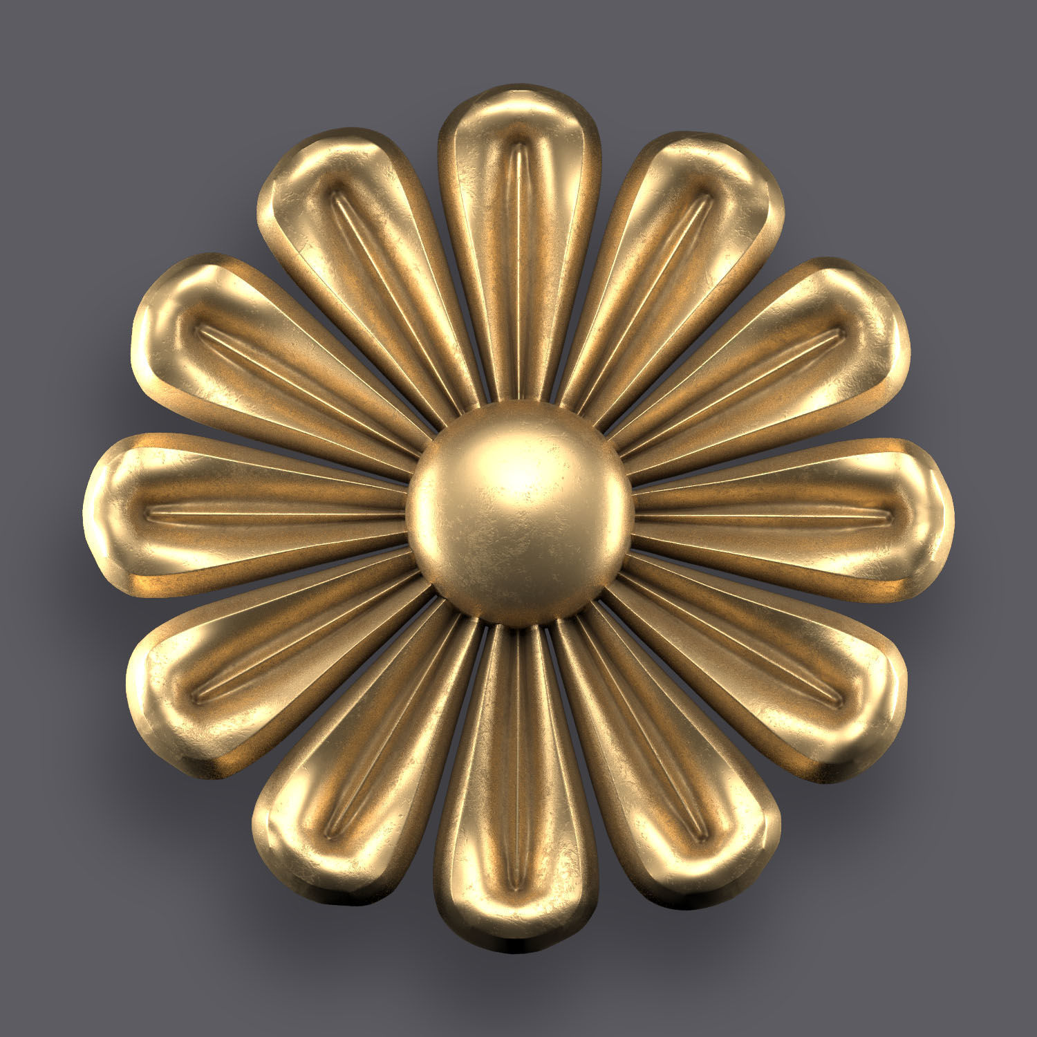 5 Flowers Ornamental Pack 7 3D model_1