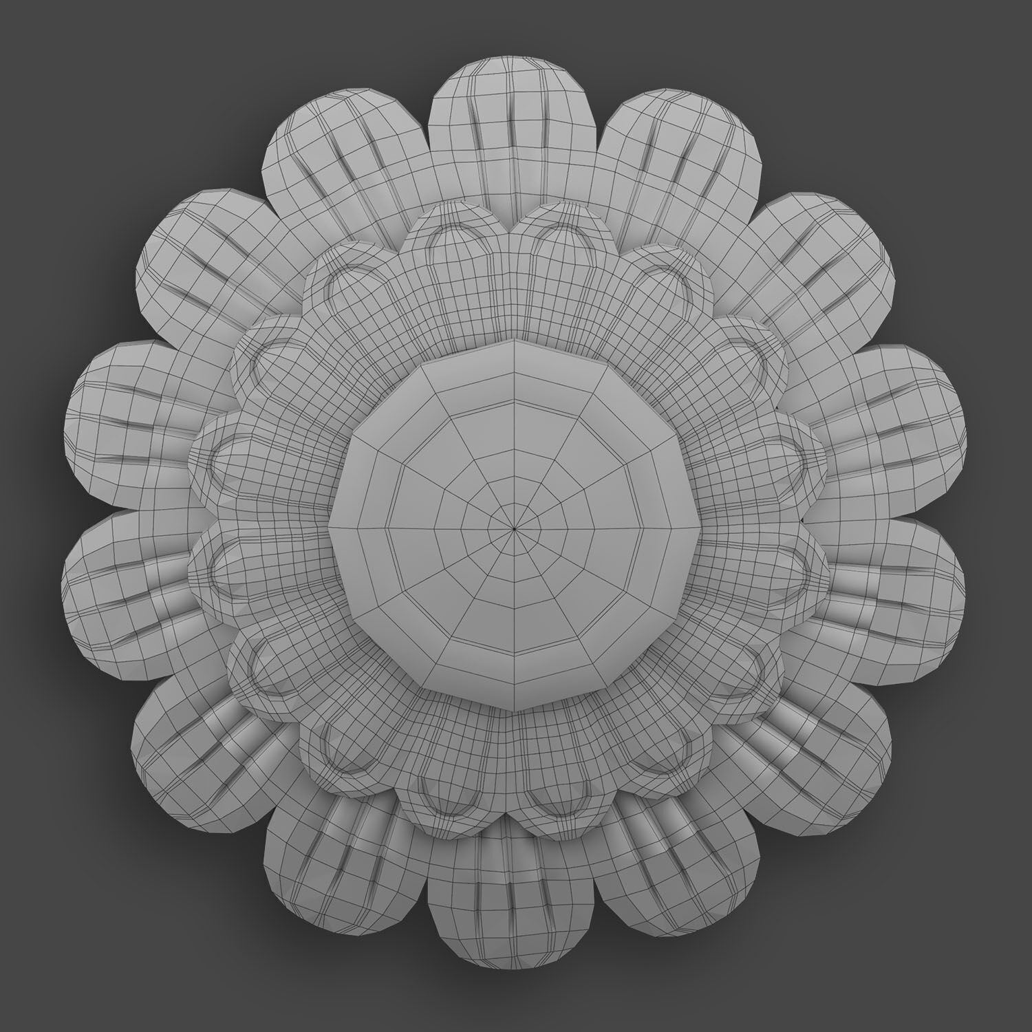 5 Flowers Ornamental Pack 7 3D model_23