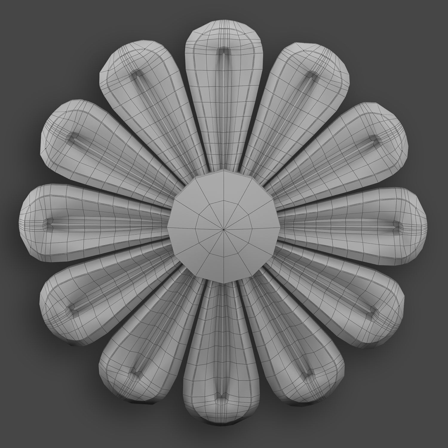 5 Flowers Ornamental Pack 7 3D model_19