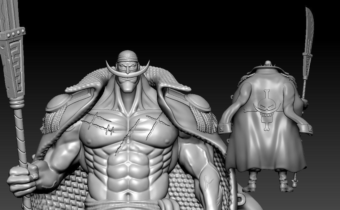 Edward Newgate - Whitebeard - One piece - 3D print - split part 3D print model_1