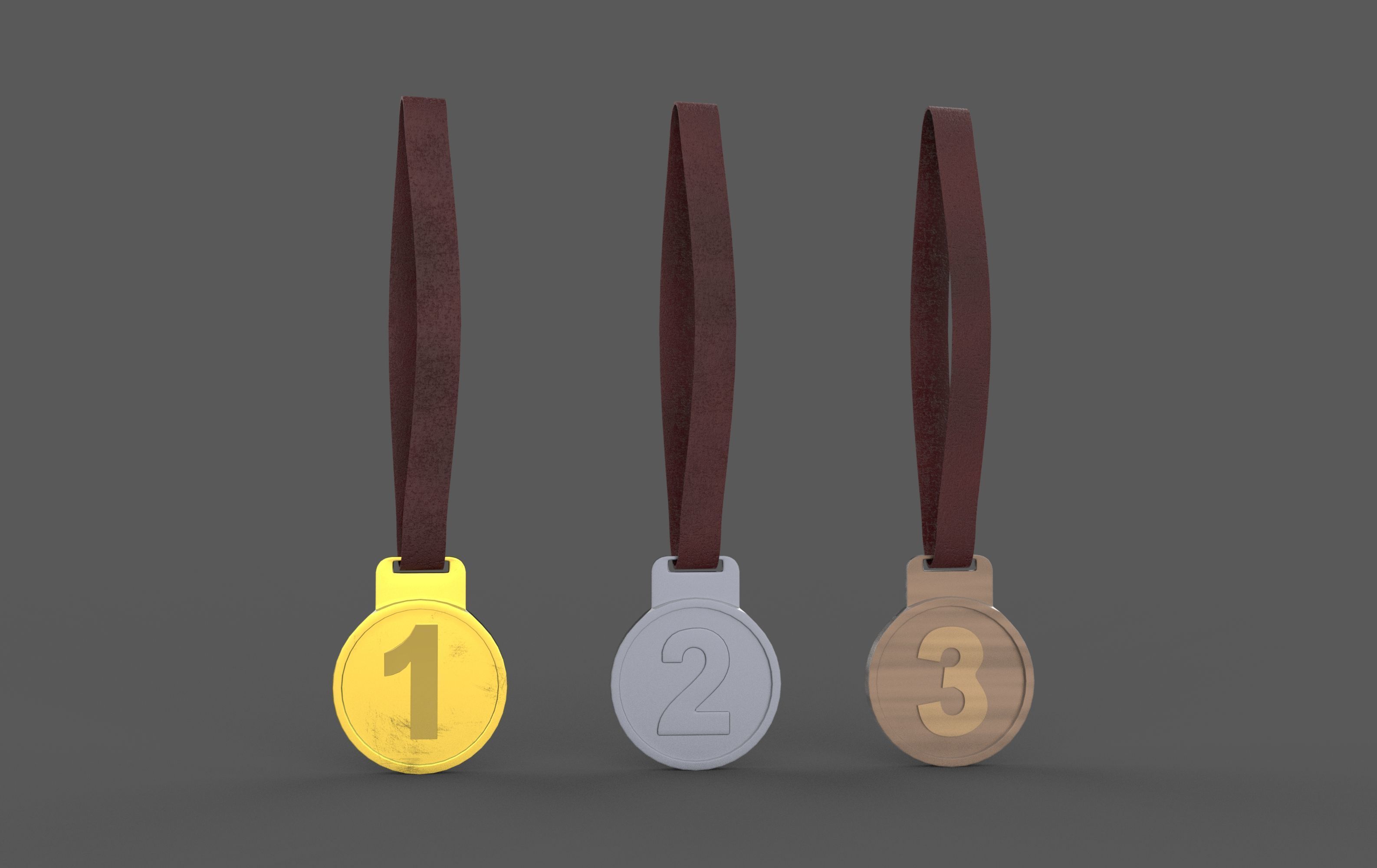Three Medals  3D model_4