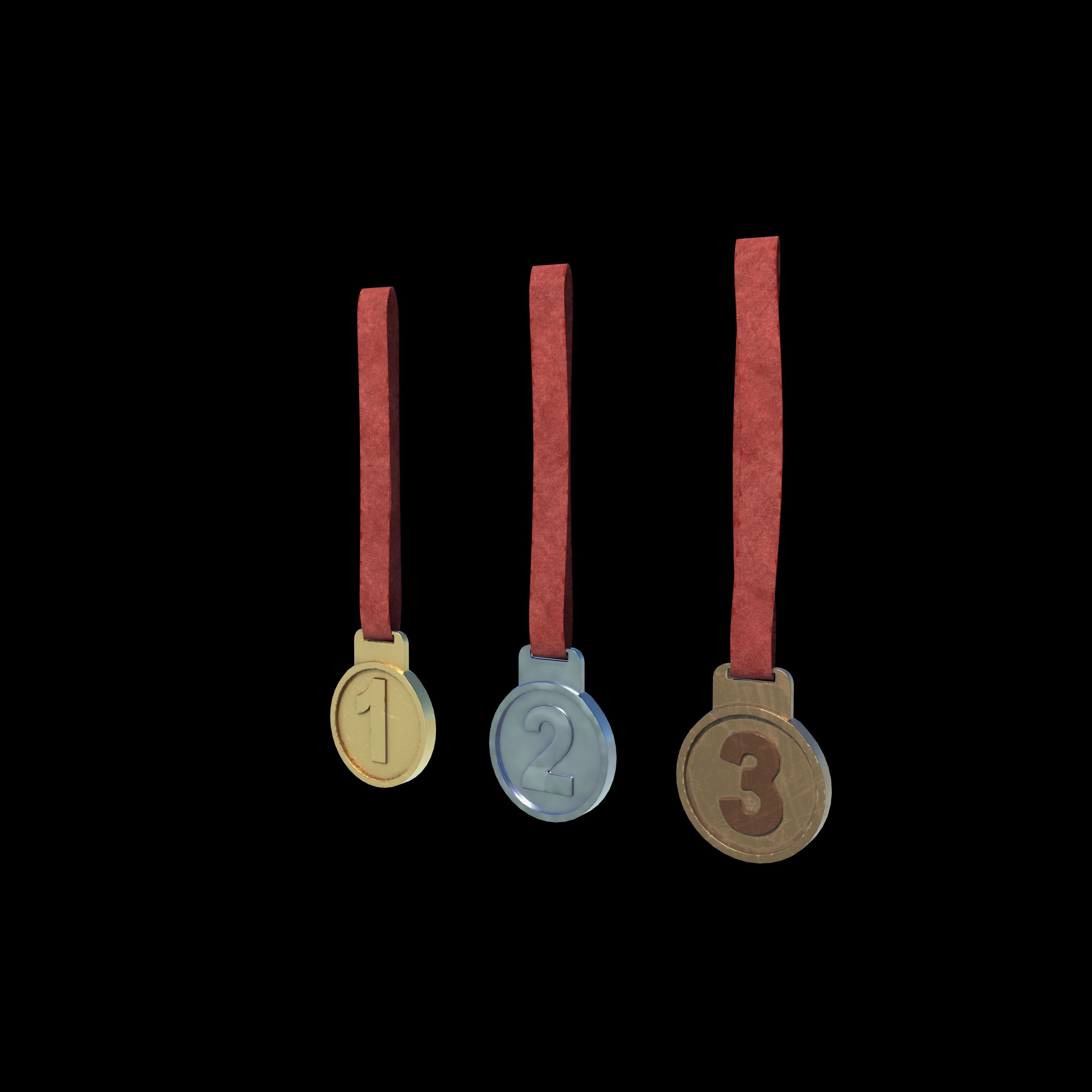 Three Medals  3D model_3