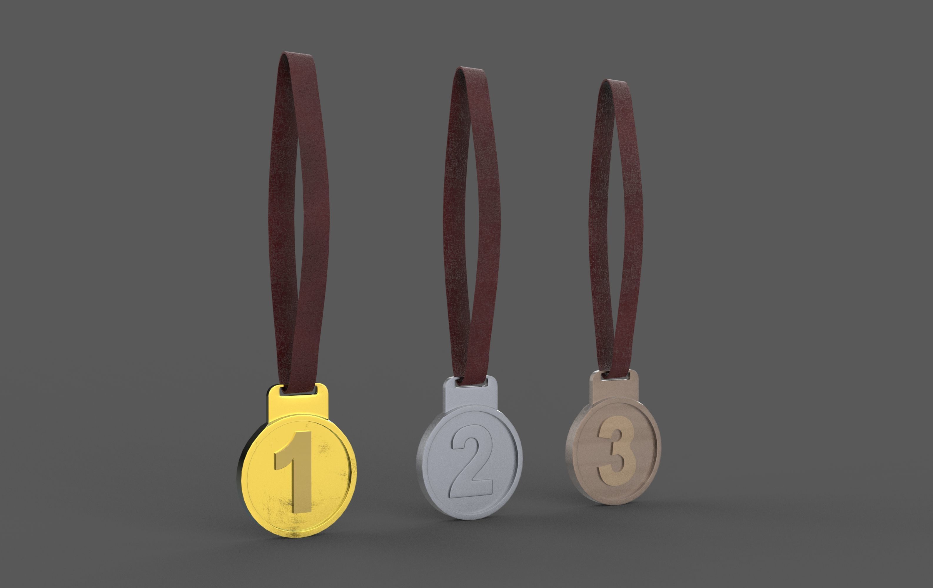 Three Medals  3D model_6