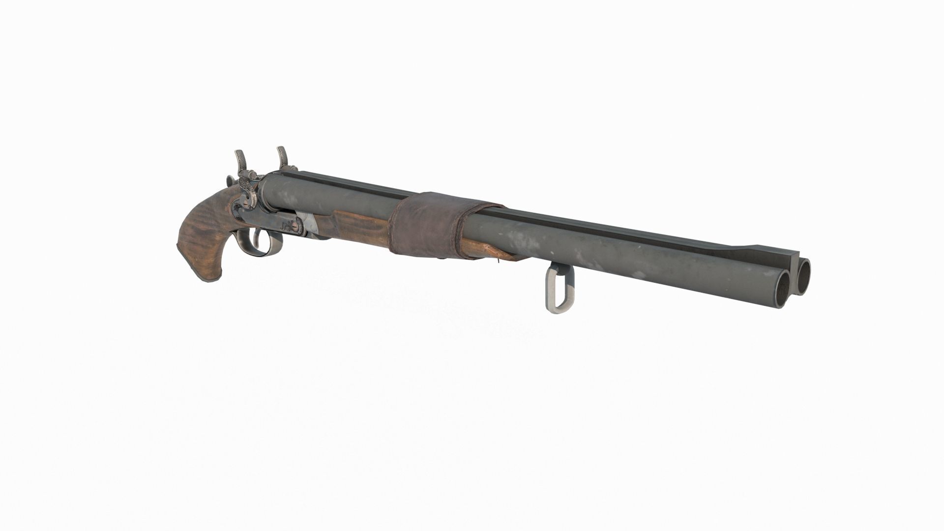 Old style shotgun 3D model_3