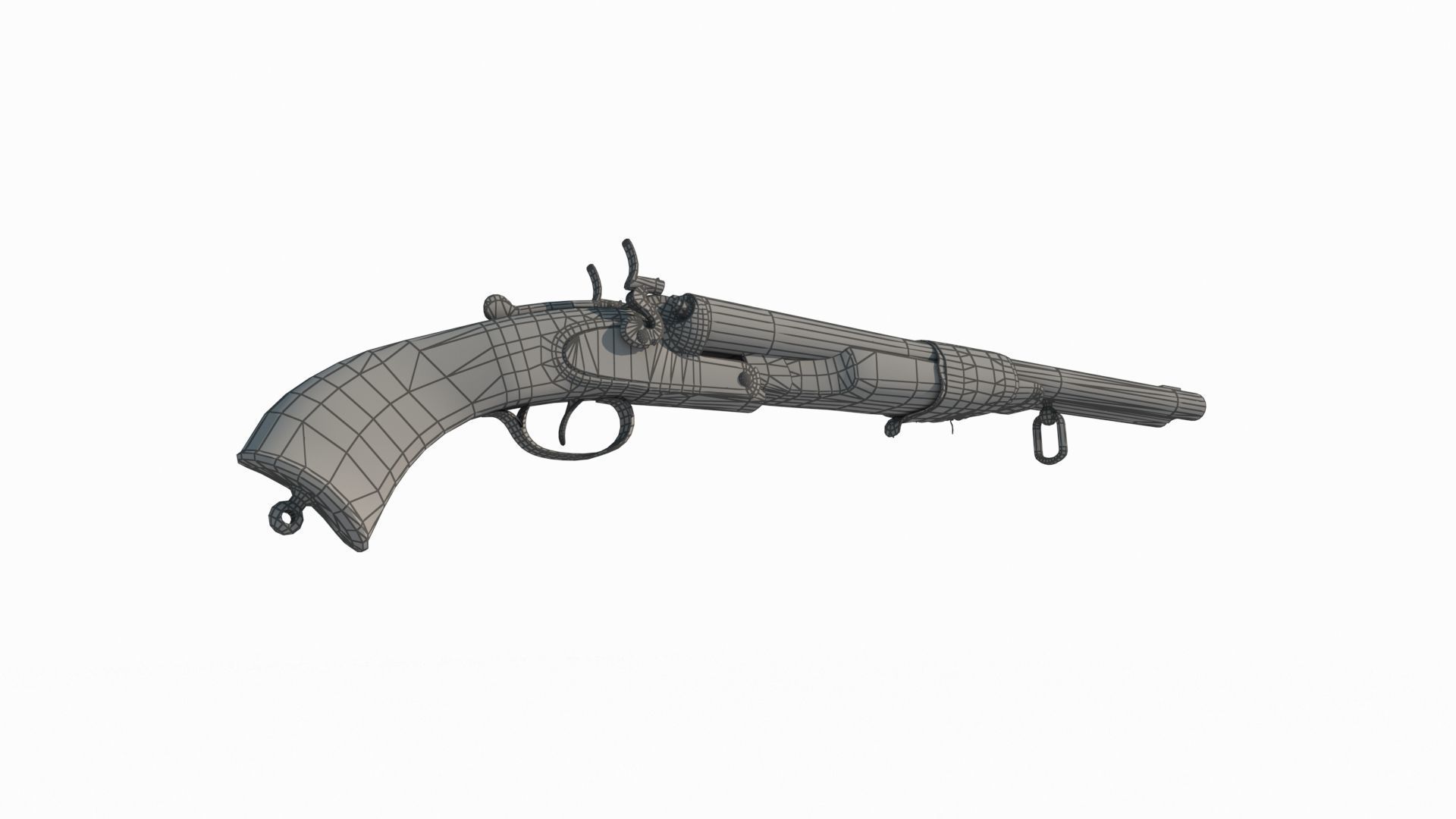 Old style shotgun 3D model_5