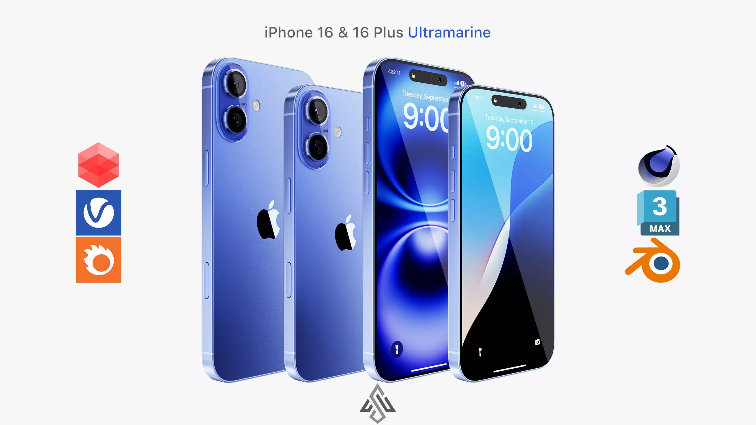 Apple iPhone 16 - 16 Plus Ultramarine Collection 3D model_0