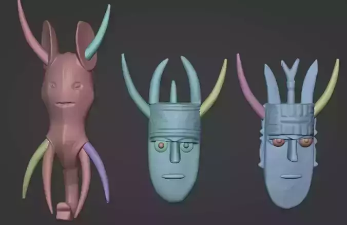 African Masks Collection  3D print model