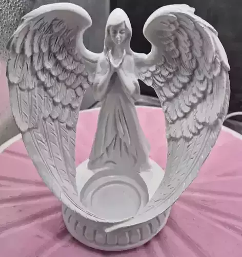 angel praying tea light candle holder