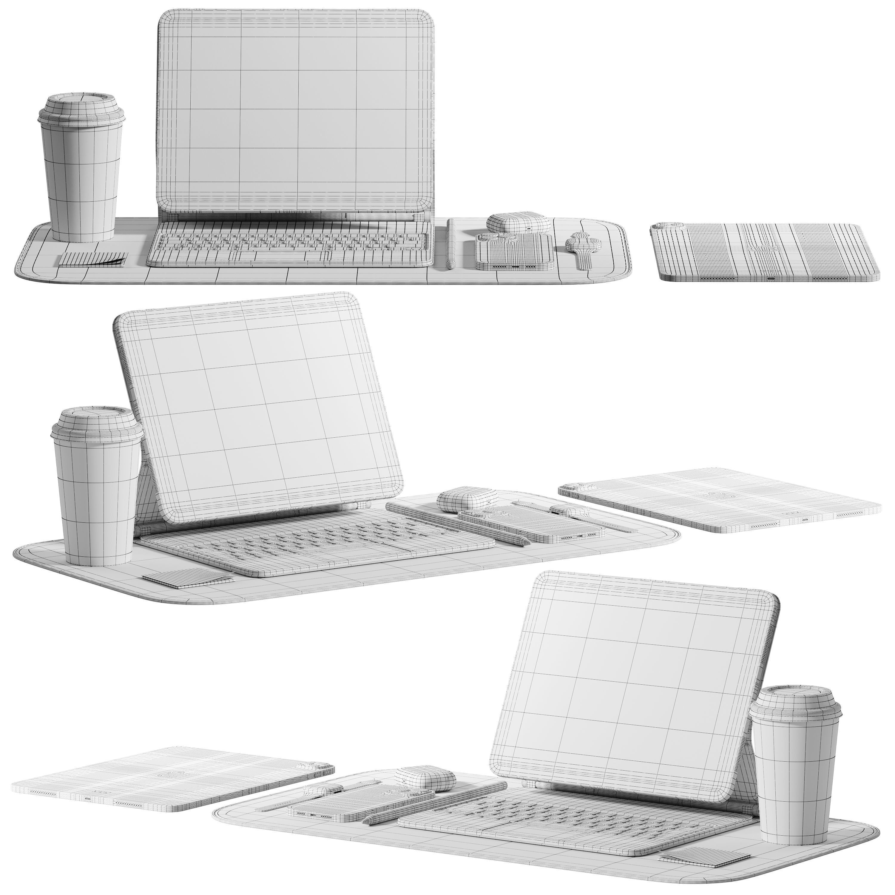 Apple product set 3D model_3