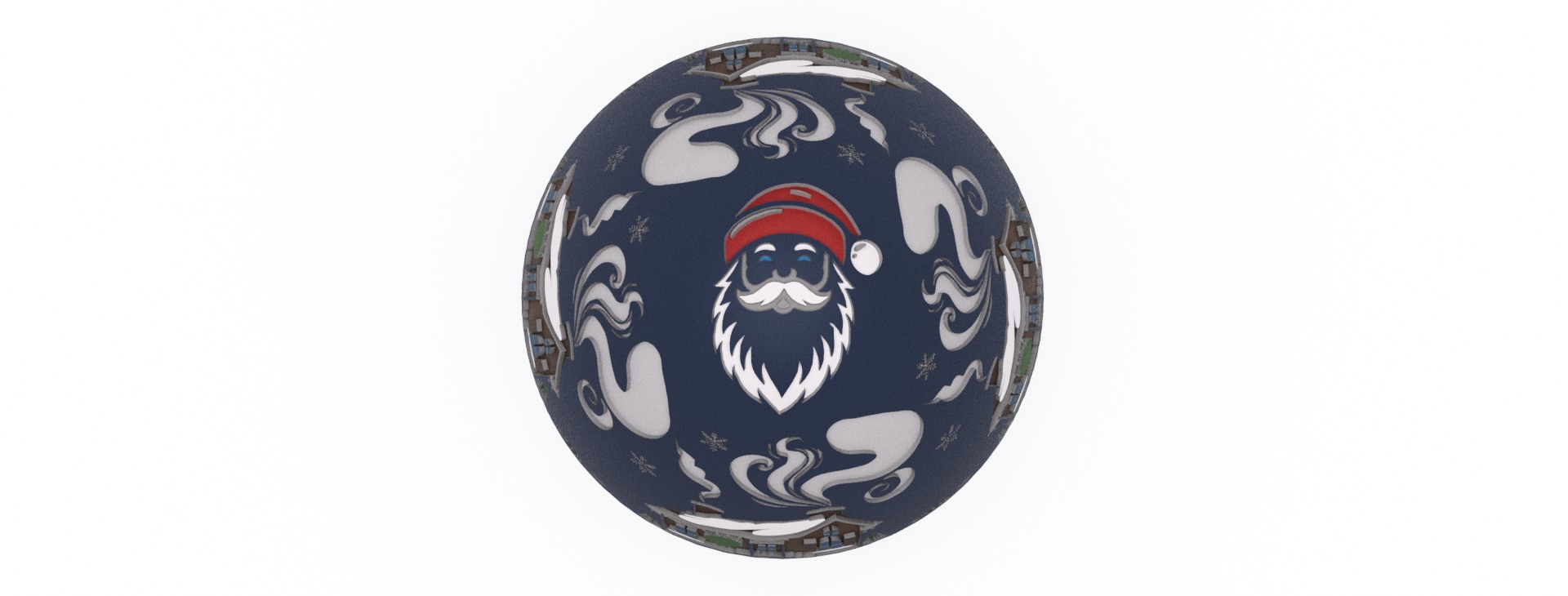 Frosty Homestead Christmas Egg Embossed and Debossed 3D print model_3