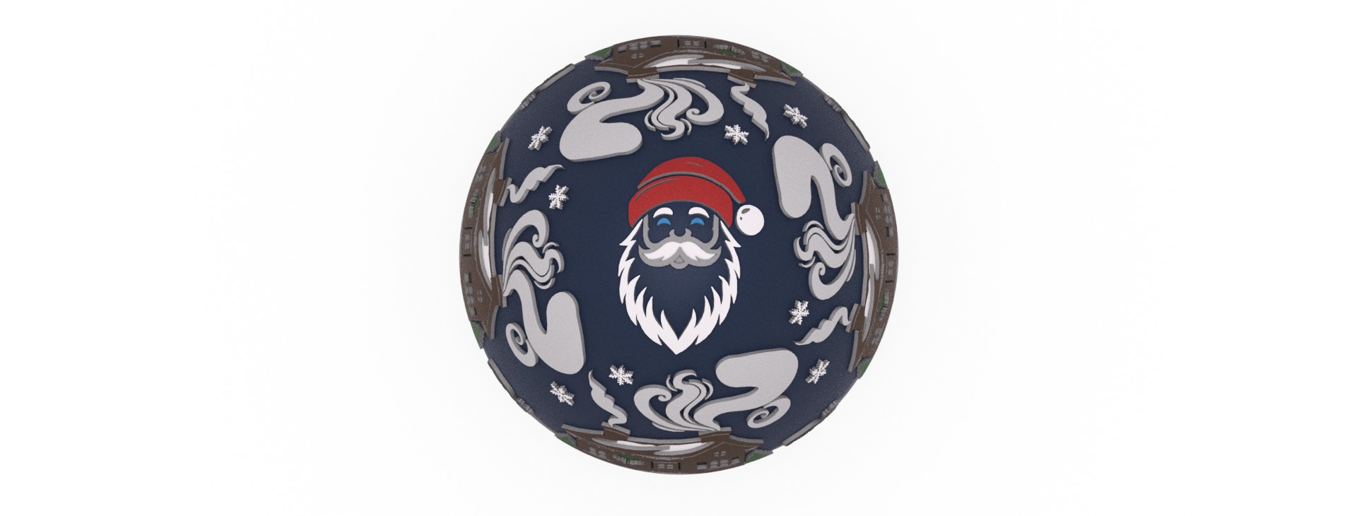 Frosty Homestead Christmas Egg Embossed and Debossed 3D print model_2