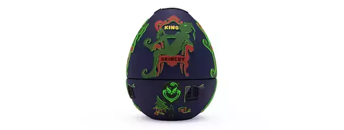 King Grinch Egg Embossed and Debossed 3D print model King Grinch Egg Embossed and Debossed 3D print model