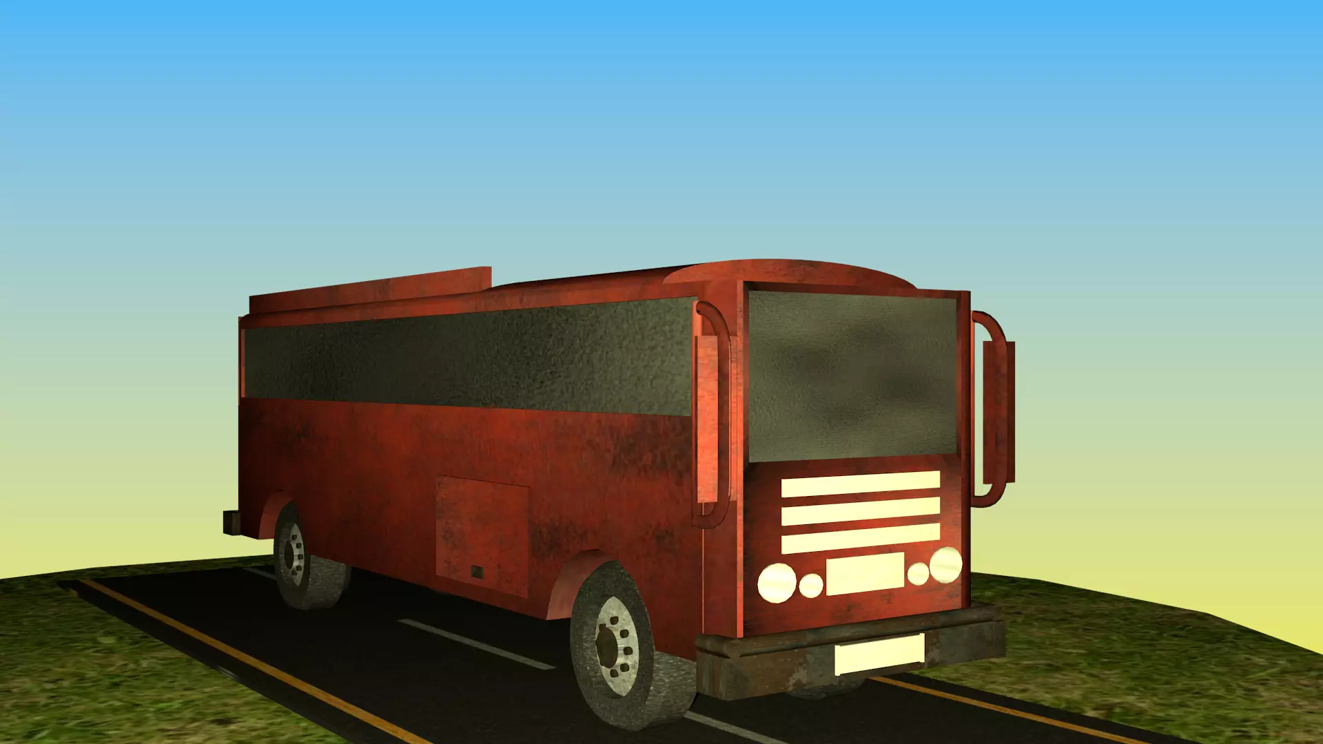 Indian Bus Model Type 5 Free low-poly 3D model_0