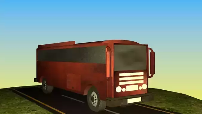 Indian Bus Model Type 5 Free low-poly 3D model