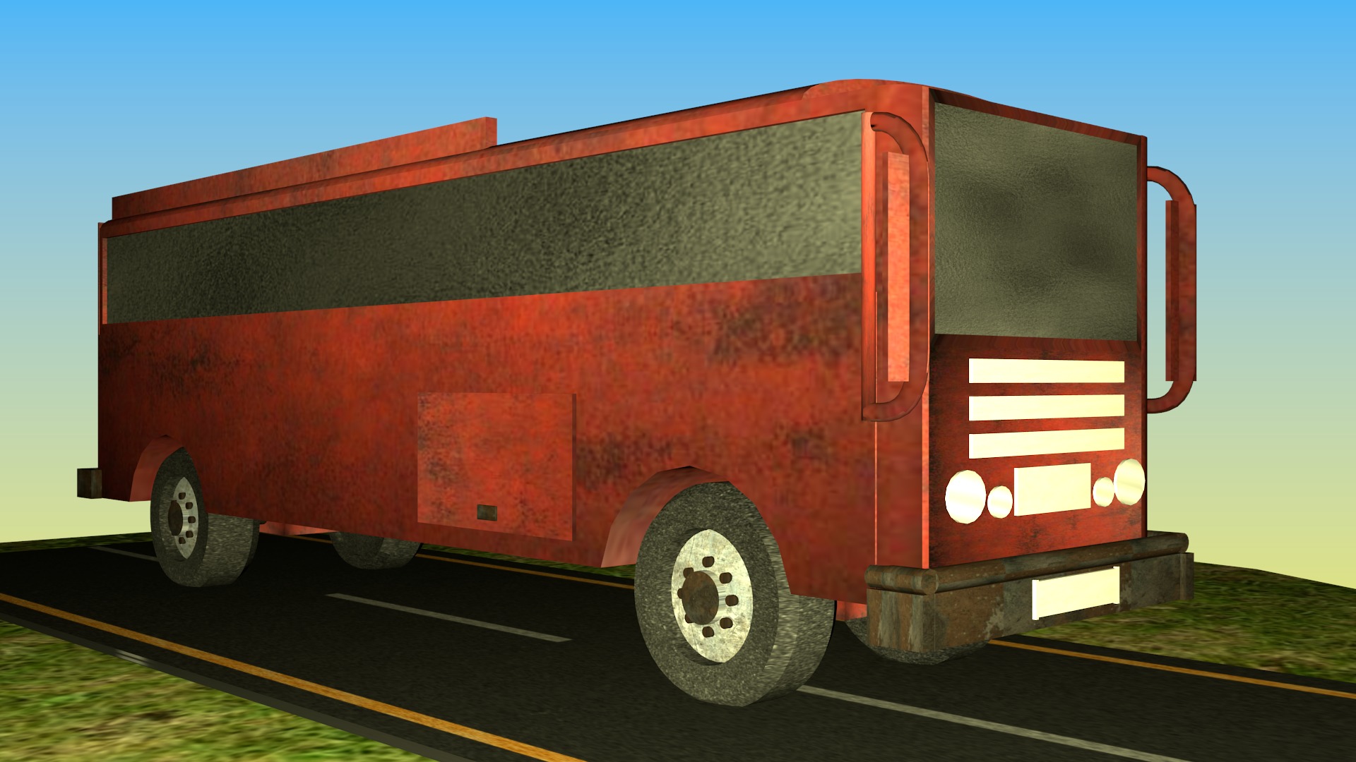 Indian Bus Model Type 5 Free low-poly 3D model_6