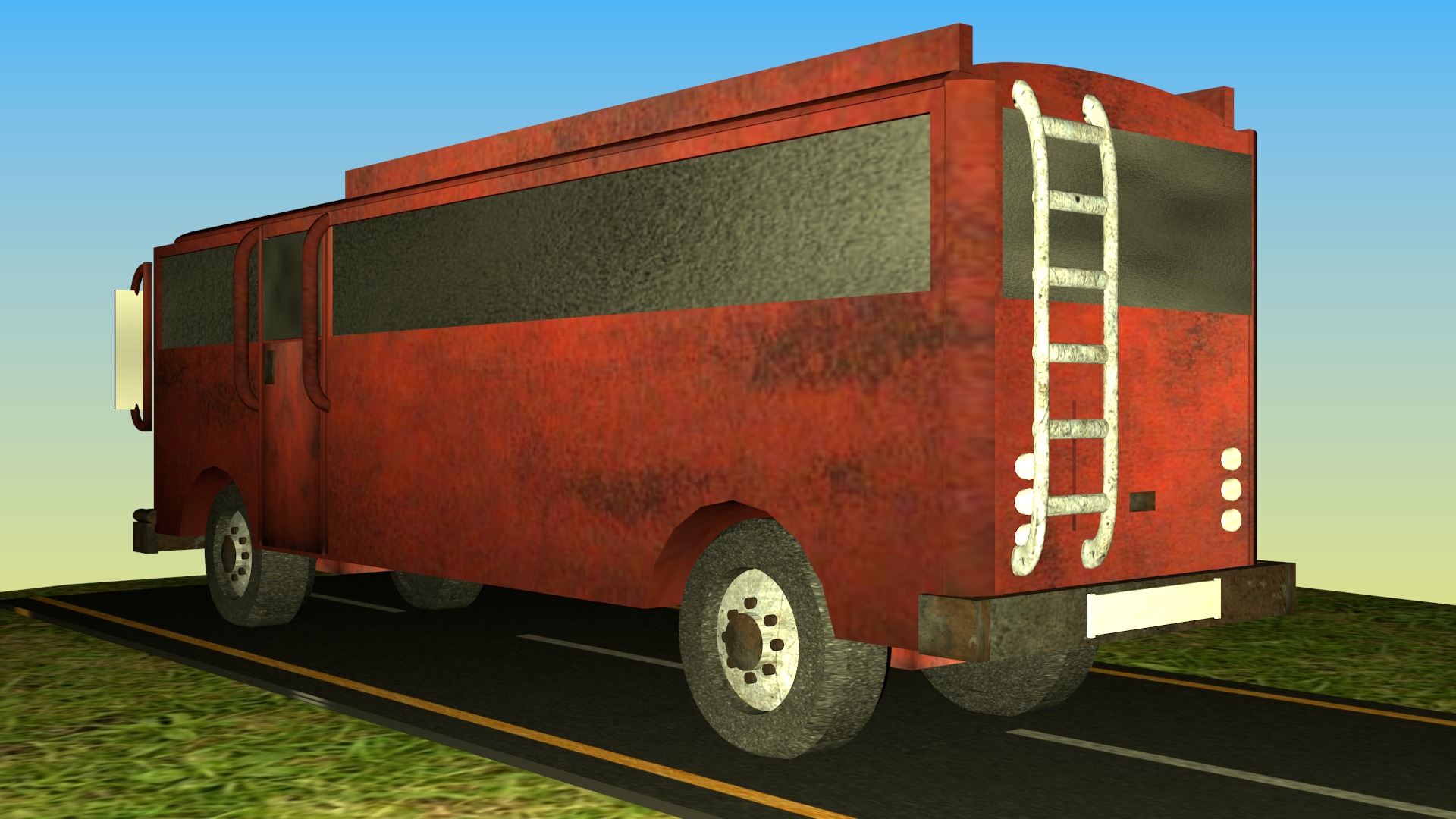 Indian Bus Model Type 5 Free low-poly 3D model_4