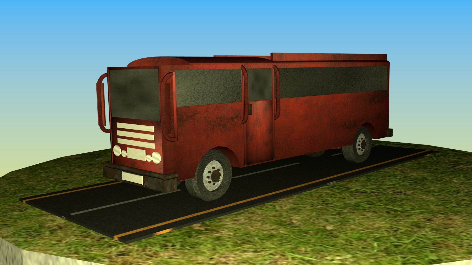 Indian Bus Model Type 5 Free low-poly 3D model_1