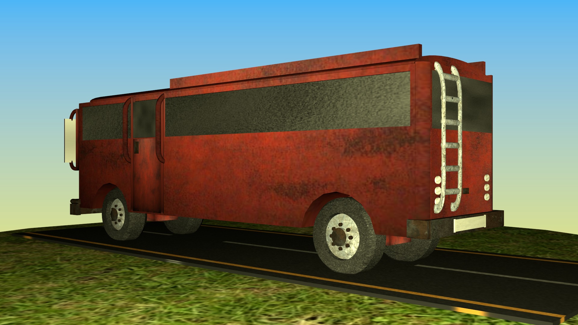 Indian Bus Model Type 5 Free low-poly 3D model_3
