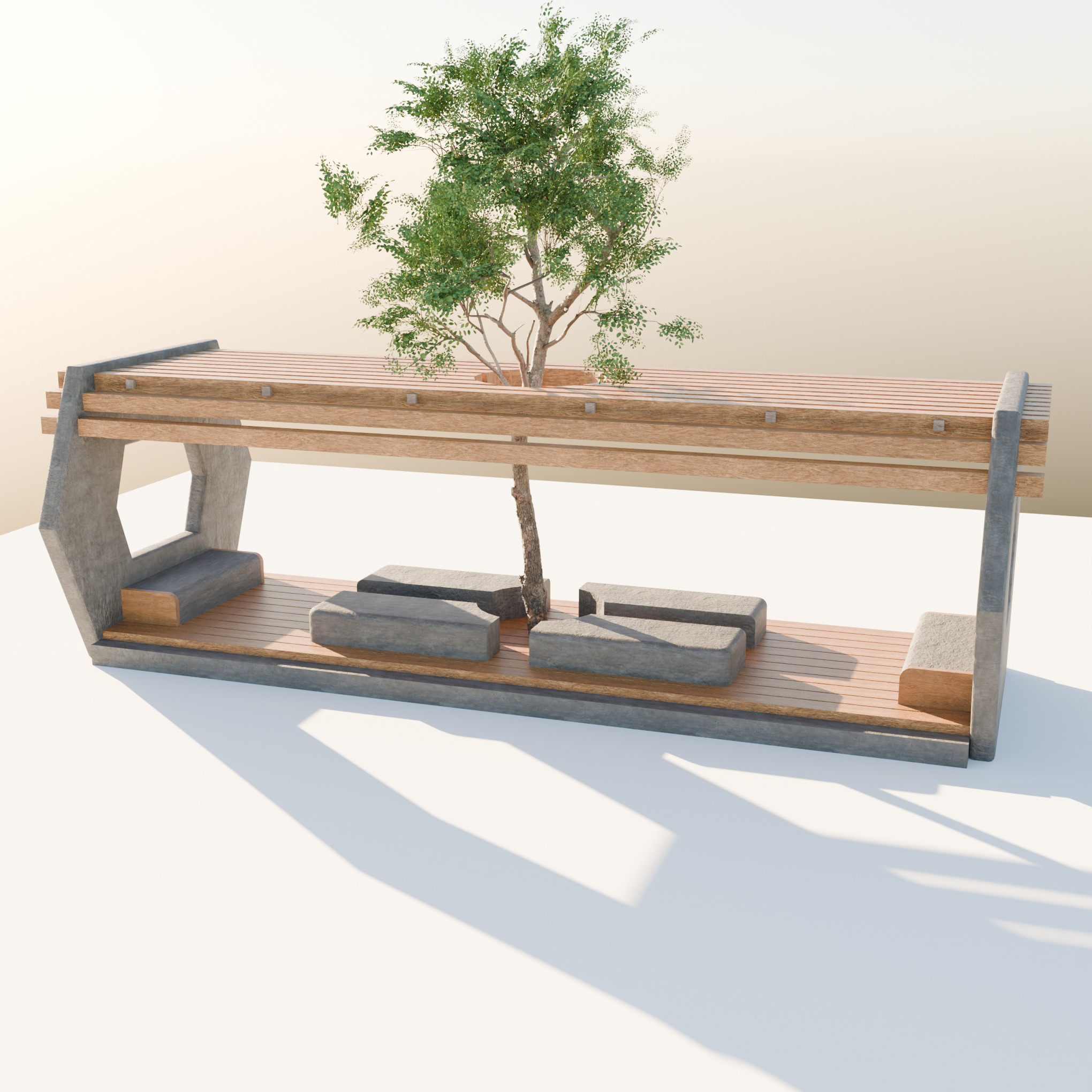 Street chill zone 3D model_1