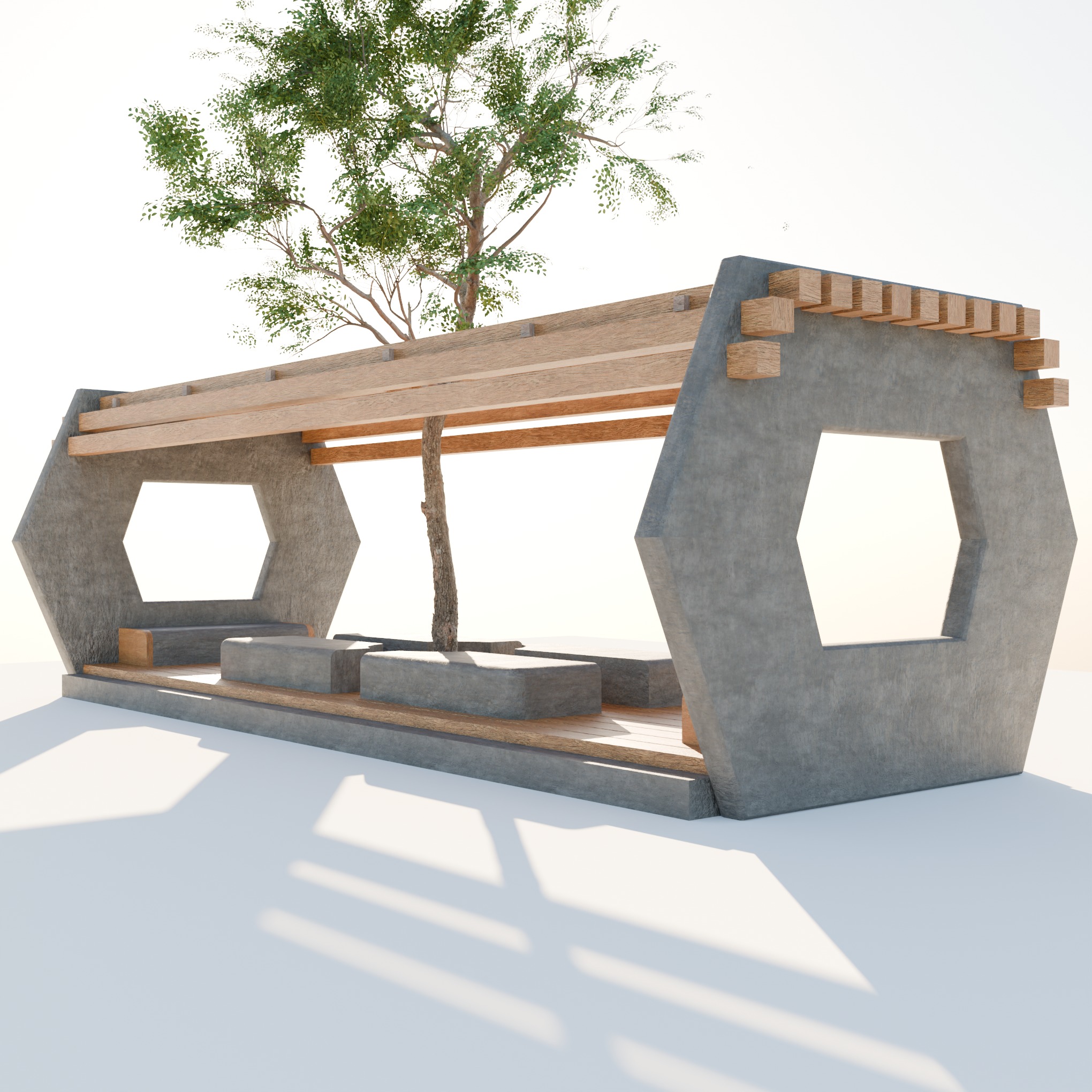 Street chill zone 3D model_3