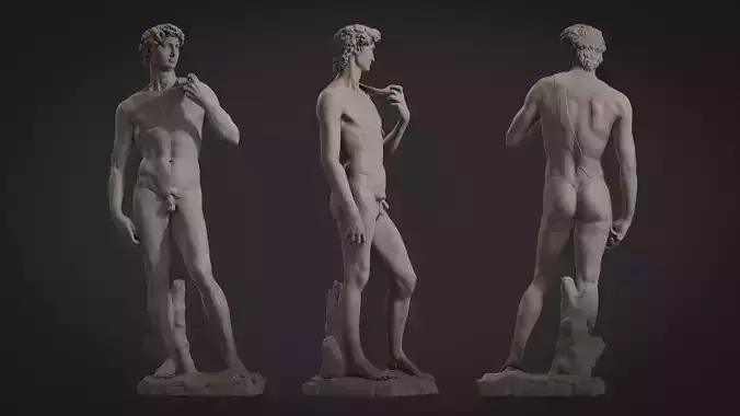 David Statue 3D Game Ready Model  Low-poly 3D model
