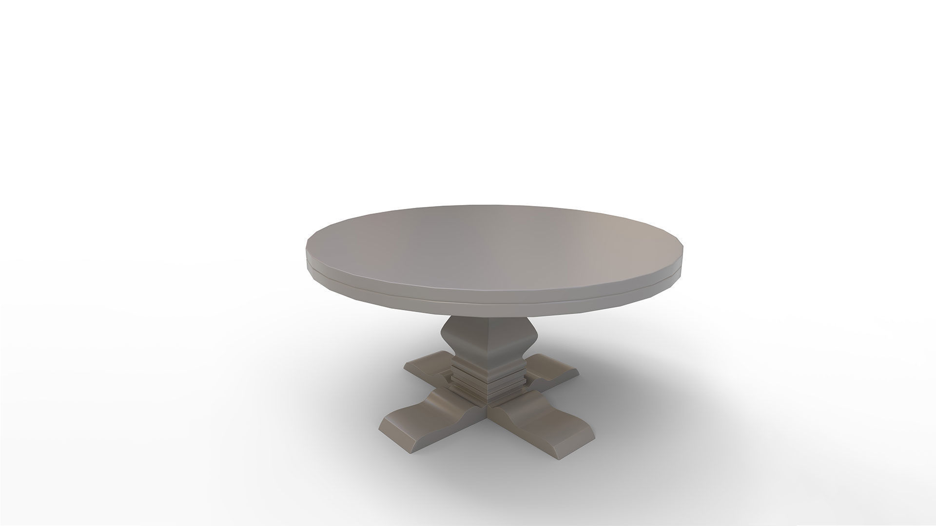 Candace Round Solid Wood Dining Table 3D model_6