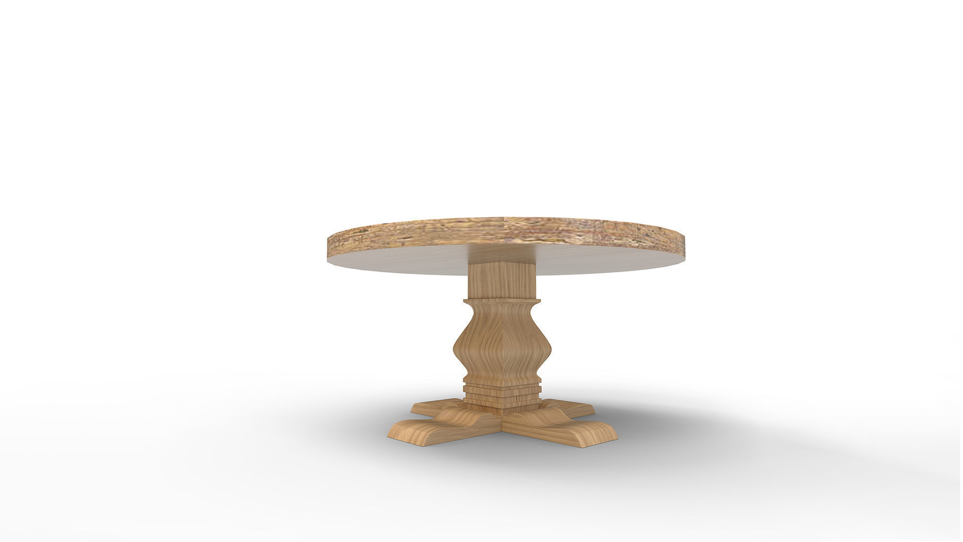 Candace Round Solid Wood Dining Table 3D model_5