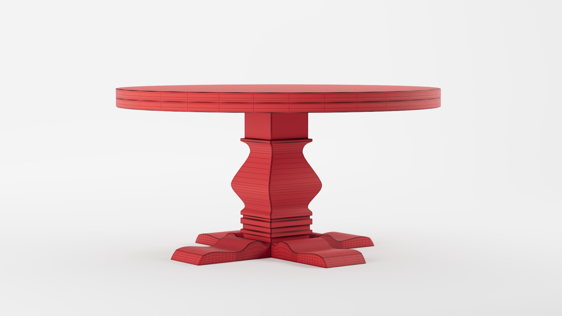 Candace Round Solid Wood Dining Table 3D model_2
