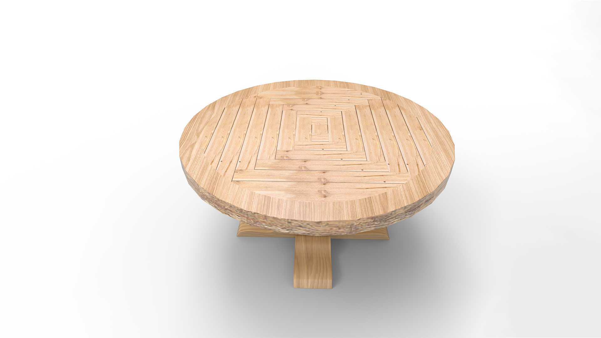 Candace Round Solid Wood Dining Table 3D model_4