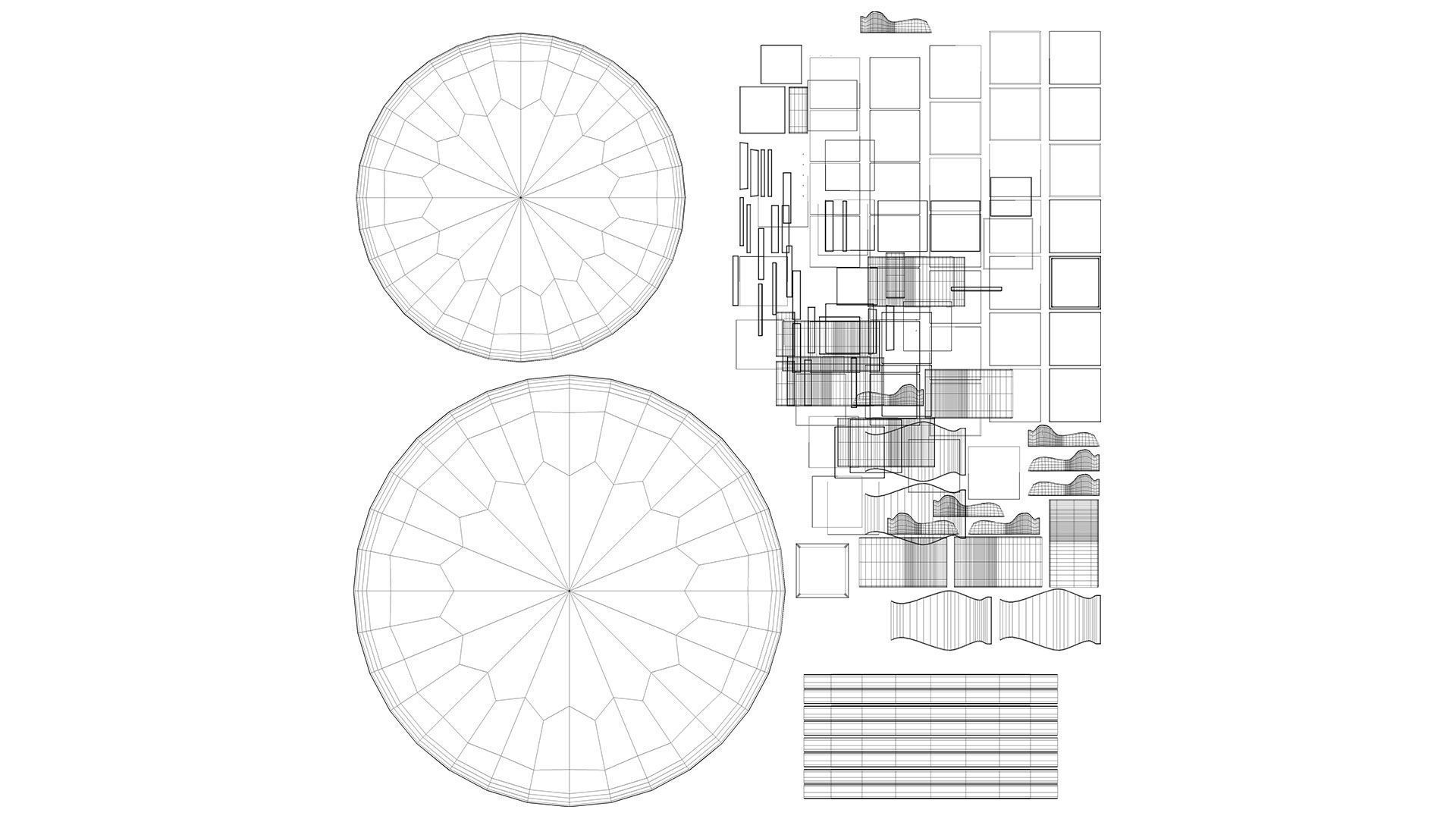 Candace Round Solid Wood Dining Table 3D model_7