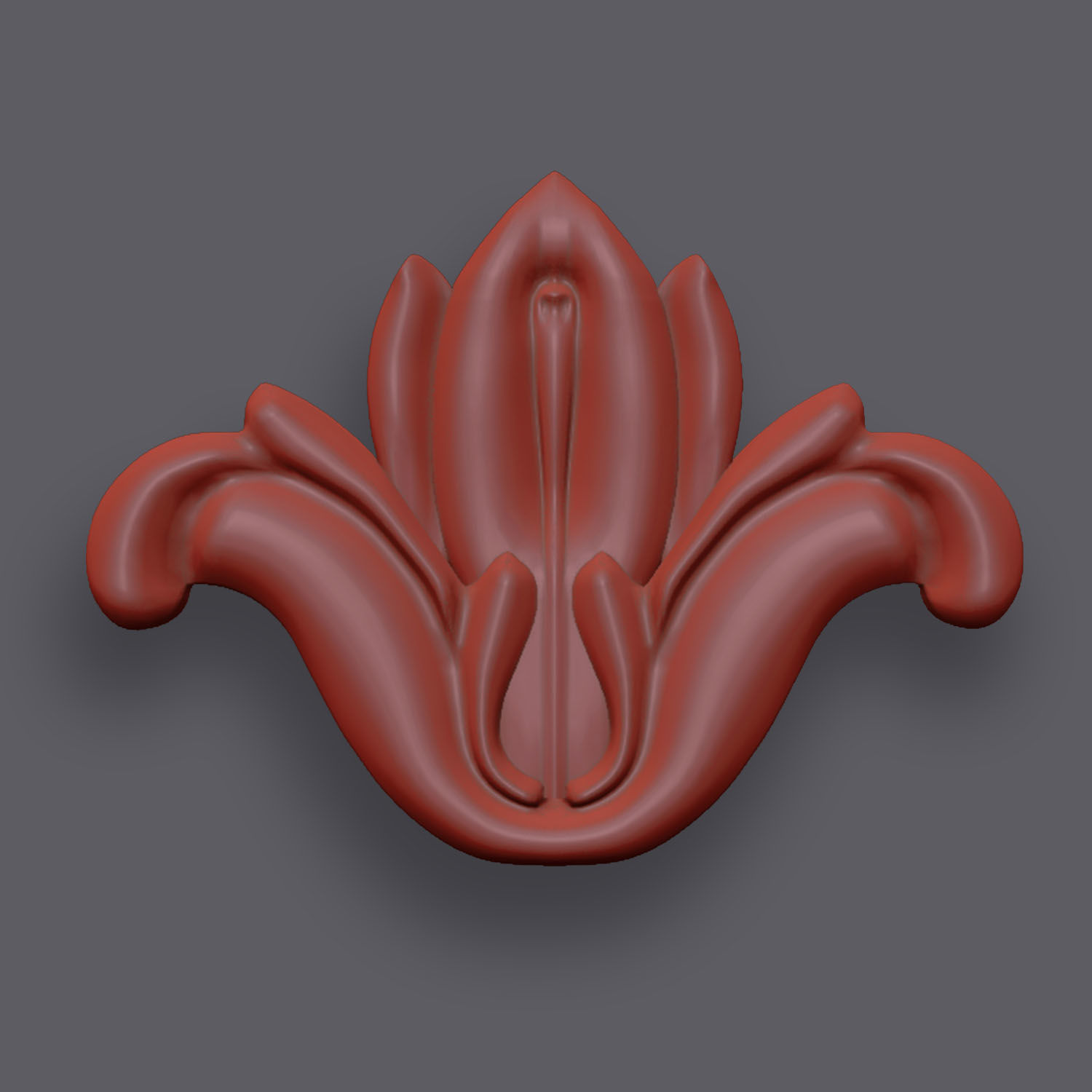 5 Flowers Ornamental Pack 8 3D model_15