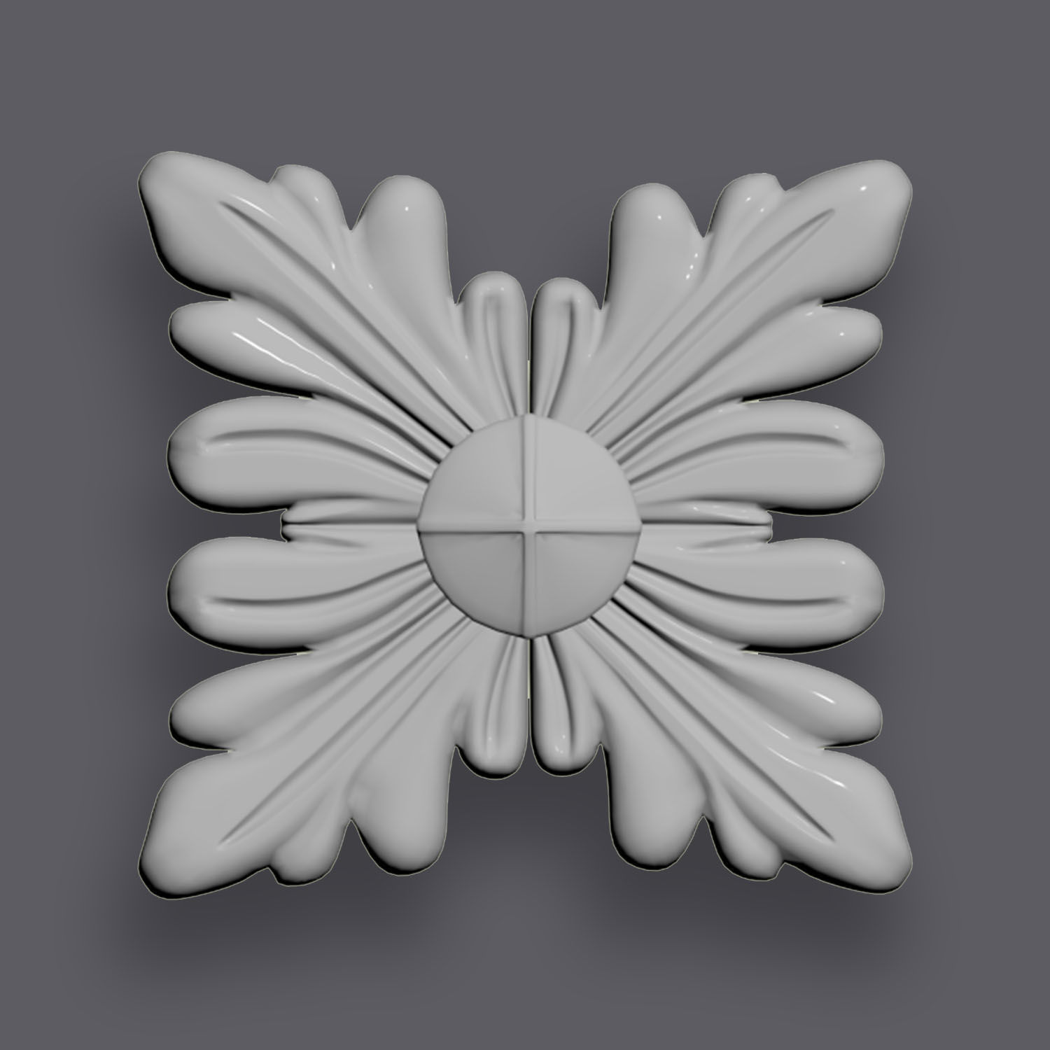 5 Flowers Ornamental Pack 8 3D model_7
