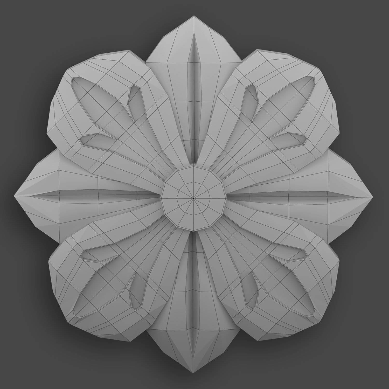 5 Flowers Ornamental Pack 8 3D model_20