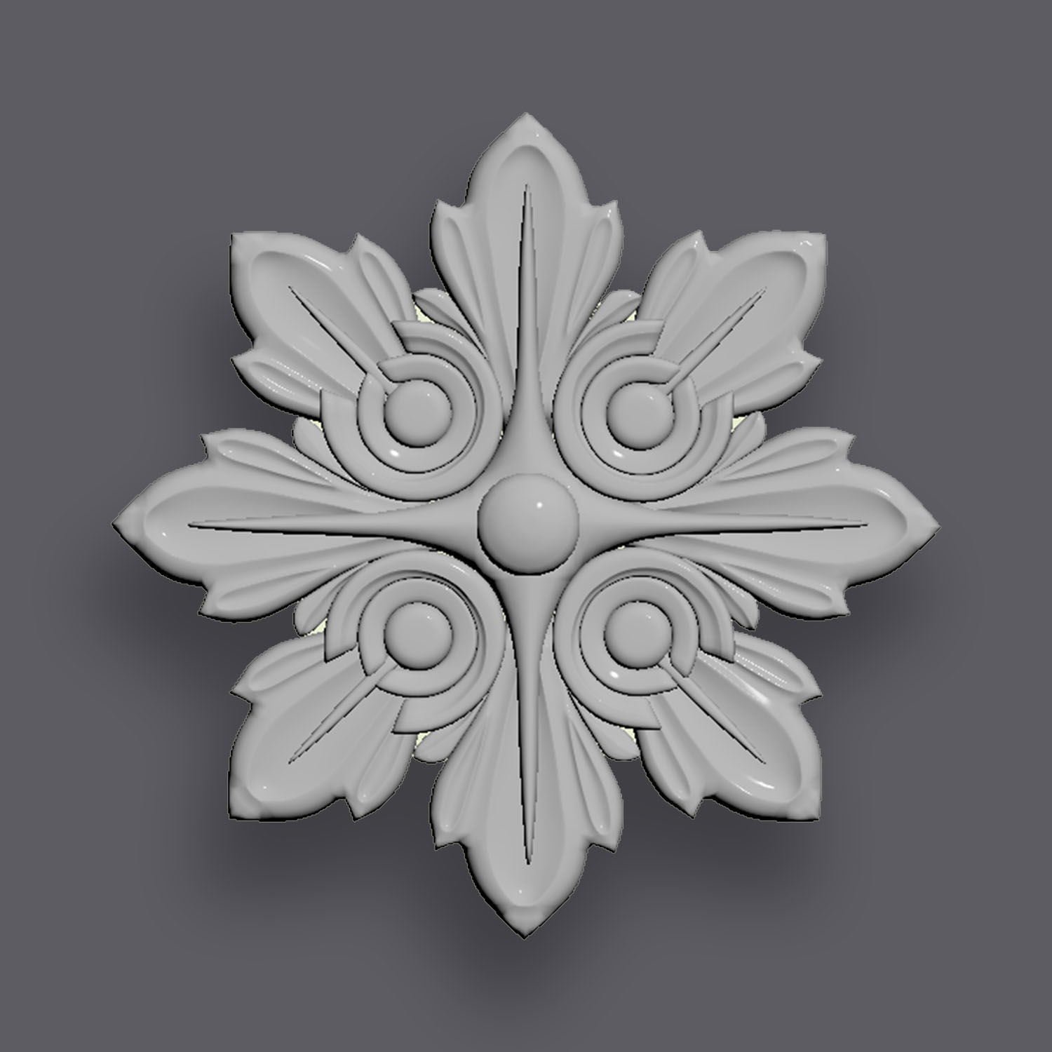 5 Flowers Ornamental Pack 8 3D model_10