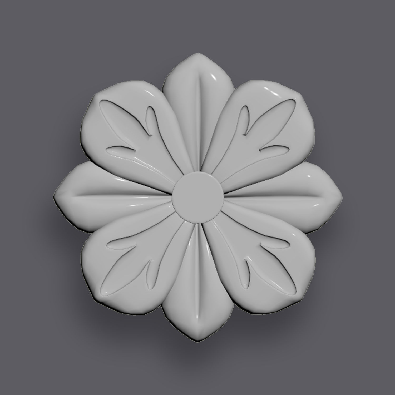 5 Flowers Ornamental Pack 8 3D model_8